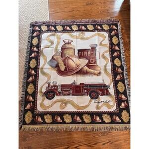 Fire Chief 48 x 54 Tapestry Throw Blanket Sharon Pedersen Fireman Engine Dept